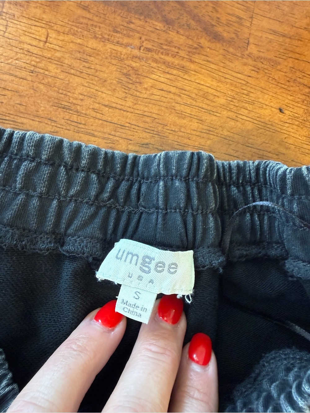 Umgee Mineral Wash French Terry Wide Leg Lounge Pants Sweatpants Gray Black S - Picture 2 of 9